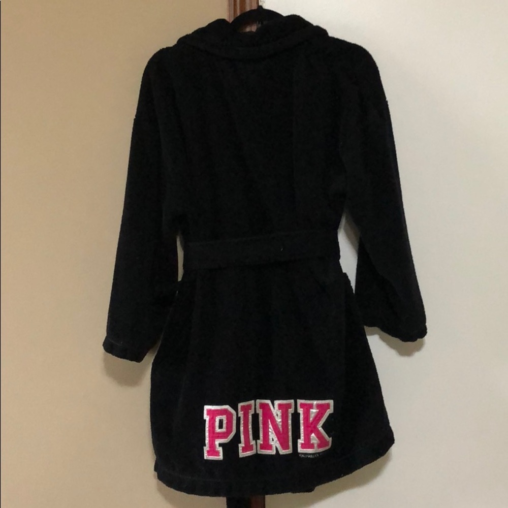 VS Pink Black Terrycloth Robe